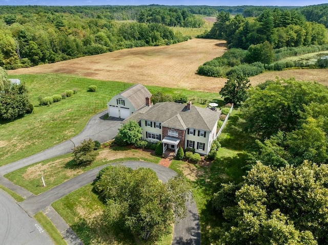 14 Frost Ln, Sudbury, MA 01776 - view from above of property with a forest