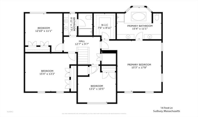 14 Frost Ln, Sudbury, MA 01776 - view of floor plan / room layout