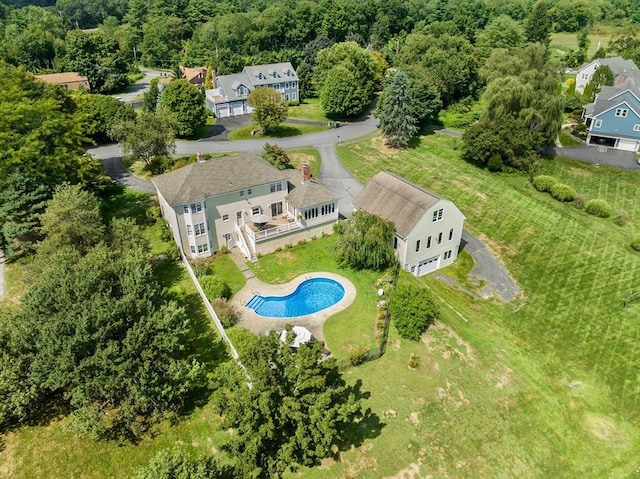 14 Frost Ln, Sudbury, MA 01776 - drone / aerial view of a pool area