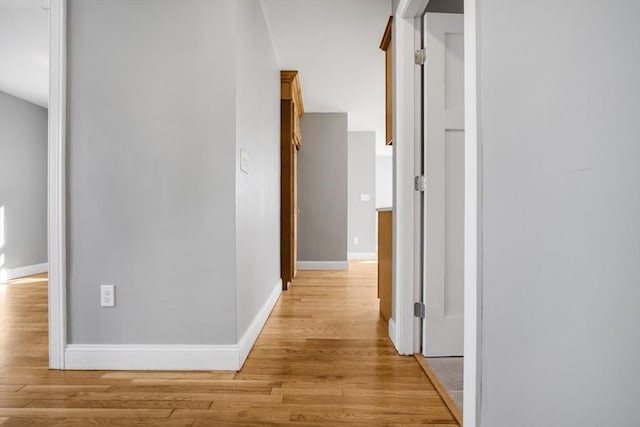 hall featuring light hardwood / wood-style floors