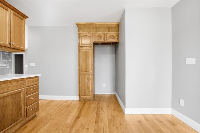 kitchen with light wood-type flooring