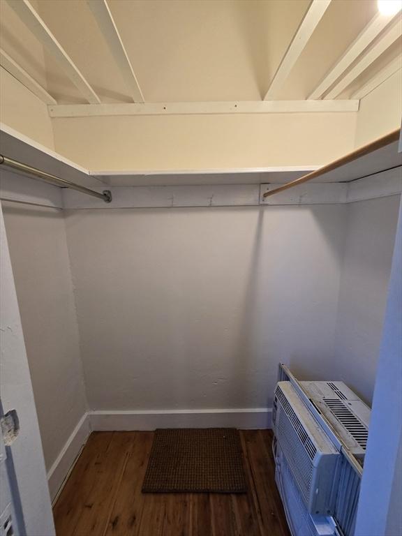 walk in closet featuring wood finished floors