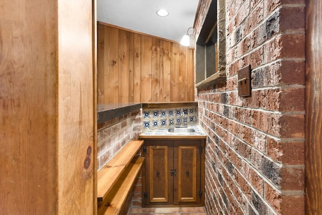 27 Woodland St, Natick, MA 01760 - wine cellar featuring wood walls and brick wall