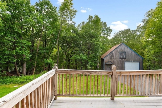 27 Woodland St, Natick, MA 01760 - deck with a garage and an outbuilding