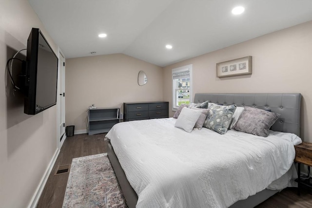 7 Summit Ave, Sharon, MA 02067 - bedroom with wood finished floors, vaulted ceiling, and recessed lighting