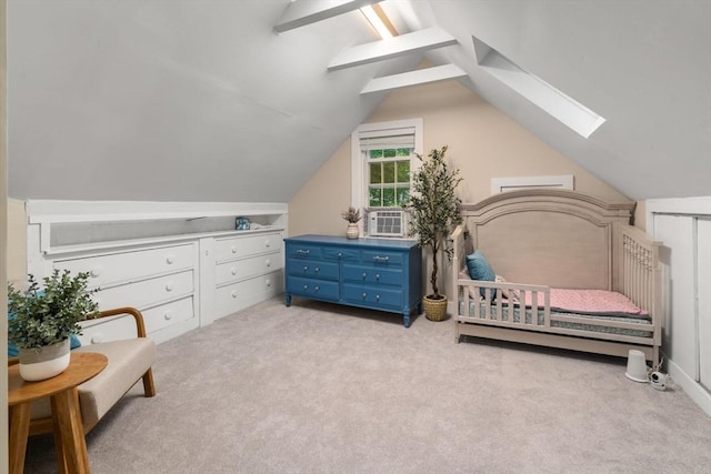 7 Summit Ave, Sharon, MA 02067 - carpeted bedroom with a skylight and vaulted ceiling