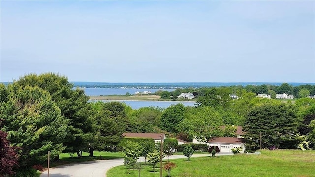 272 N Farm Dr Unit 272, Bristol, RI 02809 - view of property's community featuring a water view, a garage, and driveway