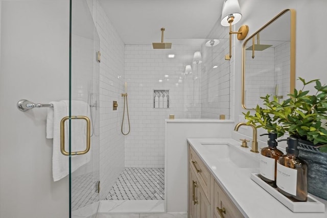 1705 Wampanoag Trl, Barrington, RI 02806 - full bathroom featuring a shower stall and vanity