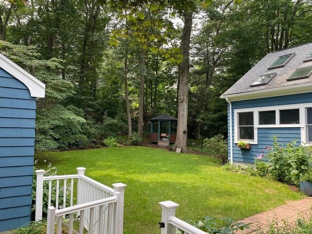 view of yard featuring a gazebo