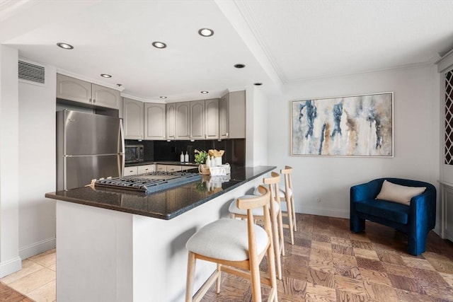 151 Tremont St Unit 8S, Boston, MA 02111 - kitchen featuring recessed lighting, baseboards, and appliances with stainless steel finishes