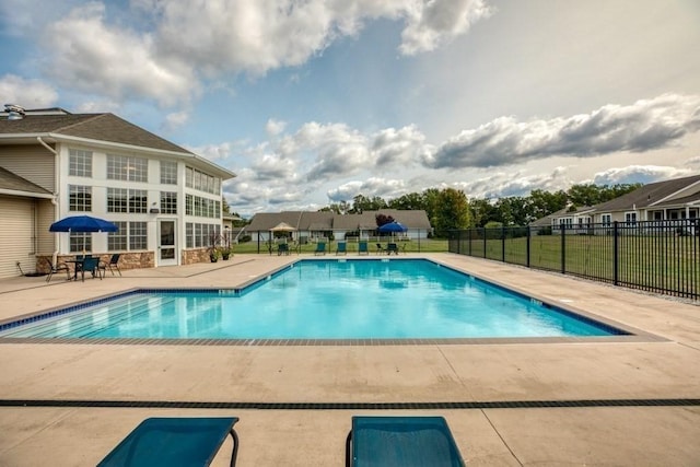 view of pool with a patio