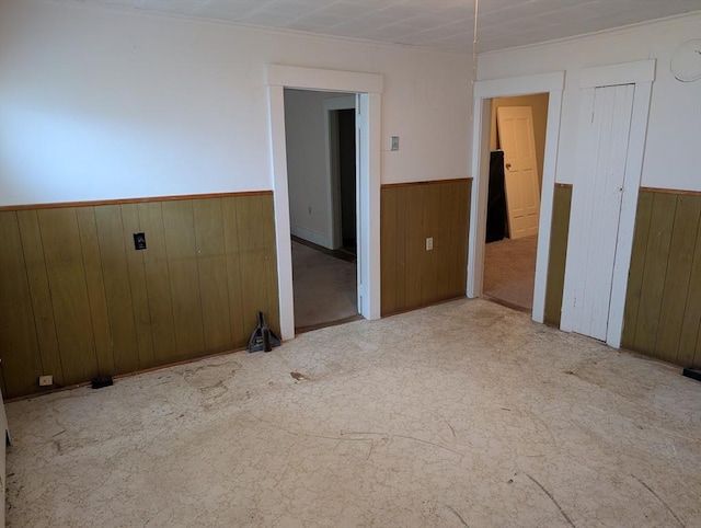 5 Hall St, Webster, MA 01570 - empty room with wainscoting and wood walls