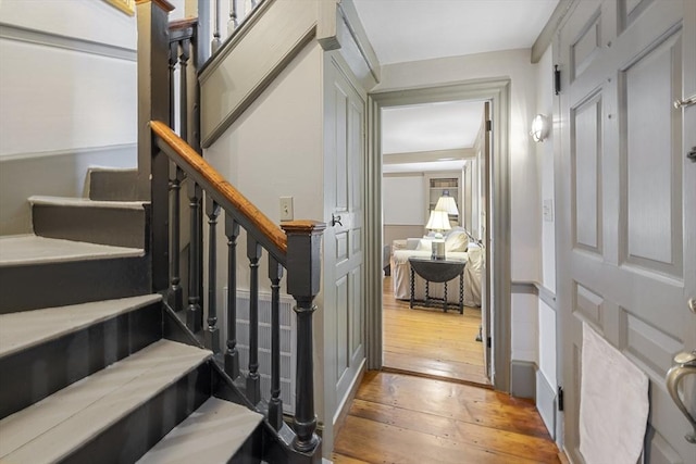 6 Lee St, Marblehead, MA 01945 - stairway with hardwood / wood-style flooring