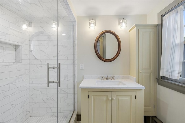 6 Lee St, Marblehead, MA 01945 - full bathroom featuring a stall shower and vanity