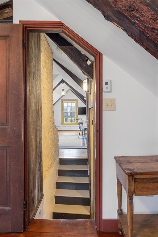 6 Lee St, Marblehead, MA 01945 - stairs featuring lofted ceiling