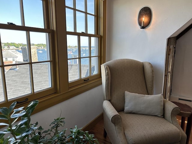 6 Lee St, Marblehead, MA 01945 - sitting room with a water view and wood finished floors