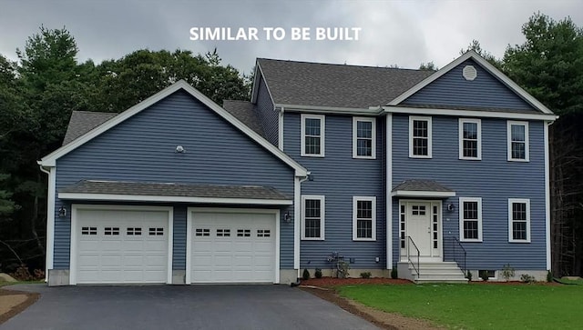 138 Elm St, Uxbridge, MA 01569 - view of front of house with driveway, a garage, and roof with shingles