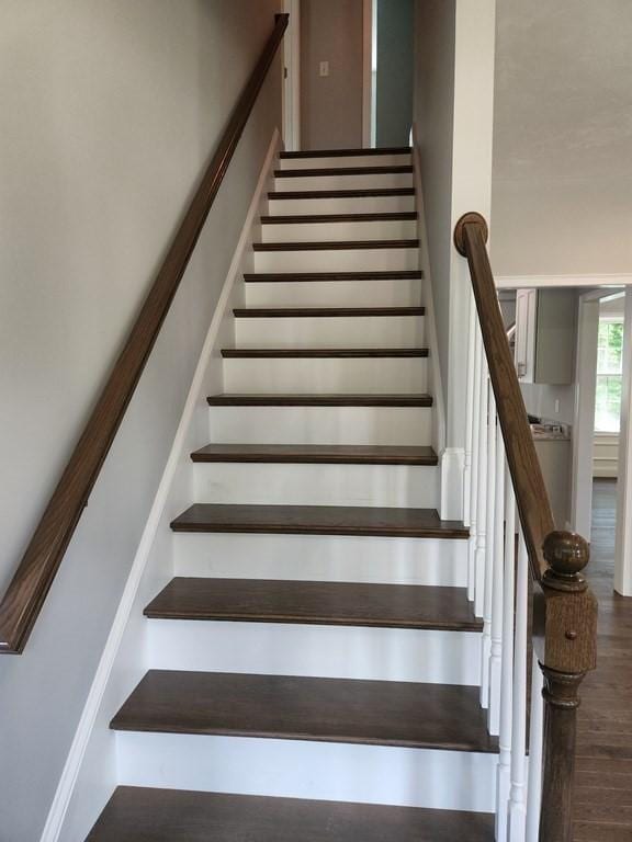 138 Elm St, Uxbridge, MA 01569 - staircase with wood finished floors