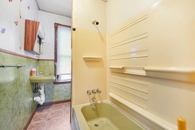 bathroom featuring shower / tub combination