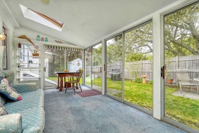 7 Burton Ave, Harwich, MA 02671 - sunroom with a skylight, lofted ceiling, and plenty of natural light