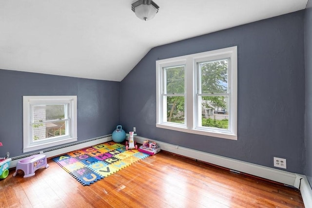 274 Primrose, Fall River, MA 02720 - recreation room featuring vaulted ceiling and wood-type flooring
