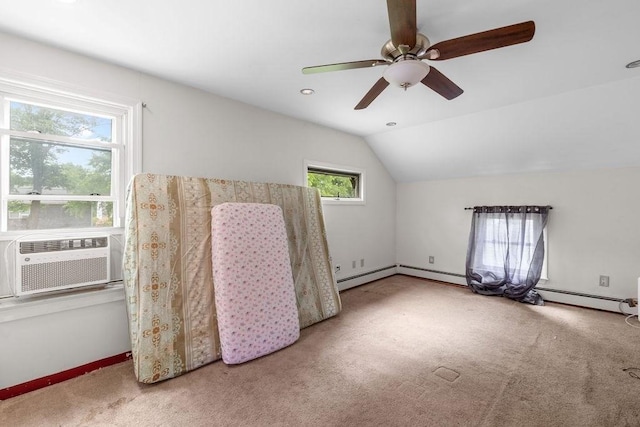 274 Primrose, Fall River, MA 02720 - bonus room with carpet floors, vaulted ceiling, a ceiling fan, and cooling unit