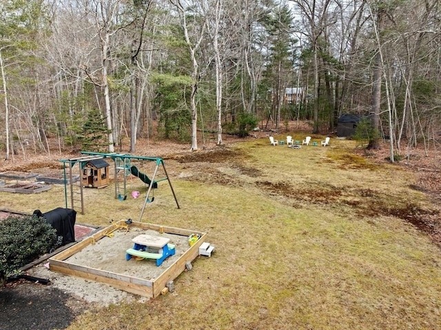 view of yard featuring a playground