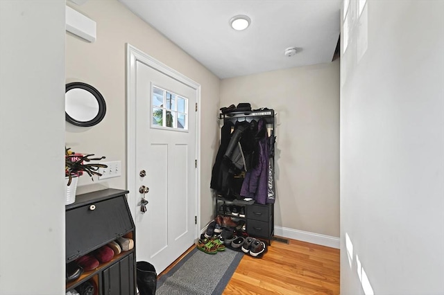 foyer with hardwood / wood-style floors