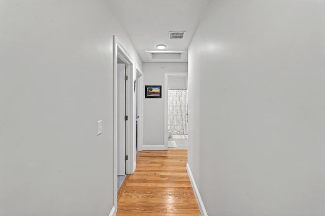 hall featuring light hardwood / wood-style floors