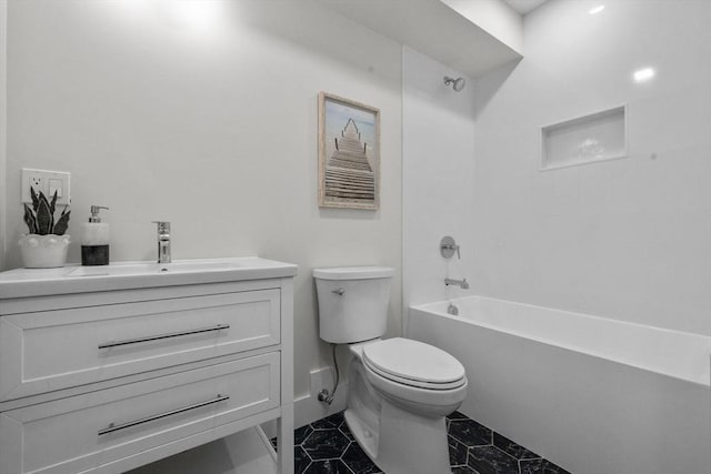 667 Tremont St Unit 1, Boston, MA 02118 - full bath with toilet,  shower combination, vanity, and tile patterned flooring