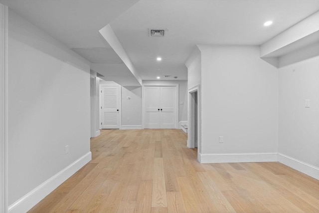 667 Tremont St Unit 1, Boston, MA 02118 - corridor featuring light wood-type flooring, baseboards, and recessed lighting