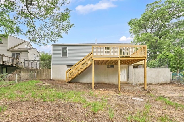738 Piper Rd, West Springfield, MA 01089 - back of house with stairway and a deck