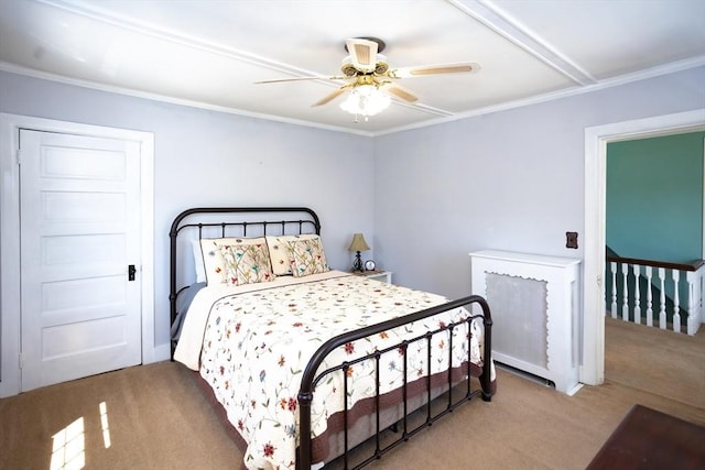 5 Clement Ave, Peabody, MA 01960 - bedroom featuring carpet, ceiling fan, and ornamental molding