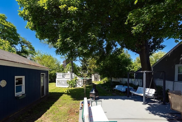 5 Clement Ave, Peabody, MA 01960 - view of green lawn featuring a wooden deck