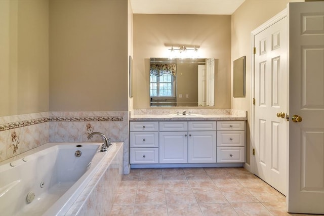 12 Braeburn Ln Unit 12, Ashland, MA 01721 - full bath featuring vanity, a tub with jets, and tile patterned floors