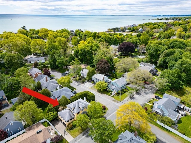 8 Warren Rd, Marblehead, MA 01945 - aerial perspective of suburban area featuring a large body of water