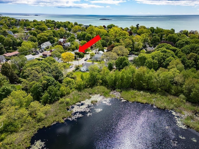 8 Warren Rd, Marblehead, MA 01945 - aerial overview of property's location featuring a nearby body of water