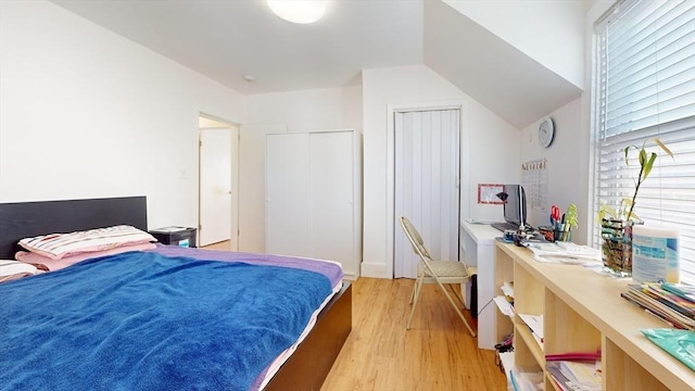 bedroom with light wood-type flooring