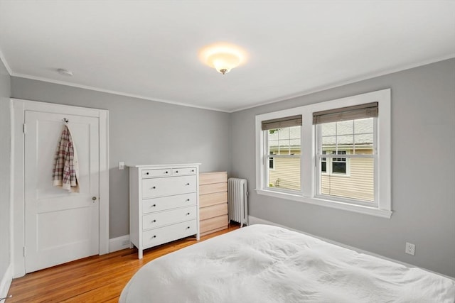 30 Gilbert Rd Unit 30, Belmont, MA 02478 - bedroom featuring radiator, crown molding, wood finished floors, and baseboards