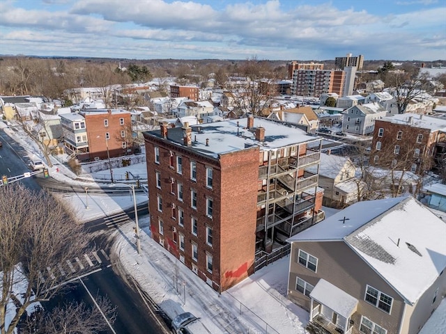 view of snowy aerial view