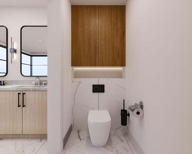 51 Willard Rd, Weston, MA 02493 - bathroom featuring marble tiled flooring and vanity