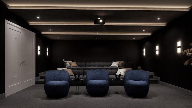 51 Willard Rd, Weston, MA 02493 - cinema featuring beam ceiling and carpet flooring