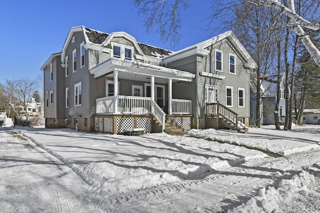 view of front of home with covered porch