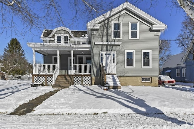 view of front of home with covered porch