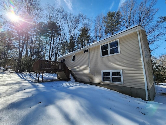 exterior space featuring a wooden deck