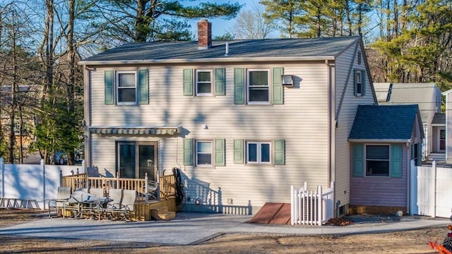 view of front of home with a deck