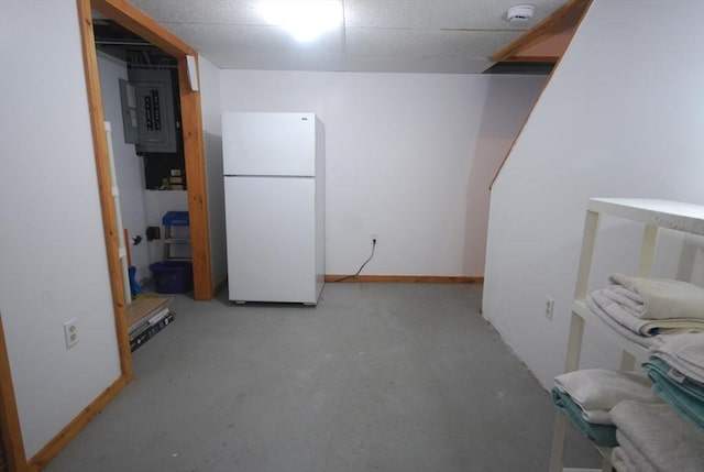 343 Chicopee St Unit 41, Chicopee, MA 01013 - finished basement featuring freestanding refrigerator and electric panel