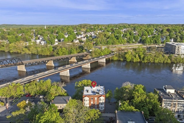 72 River St Unit 2, Haverhill, MA 01832 - aerial view of a notable bridge and a nearby body of water