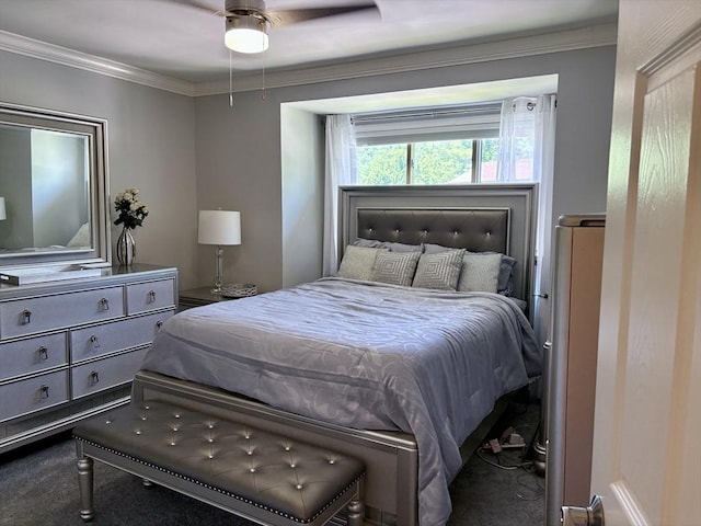 20 Meadowbrook Ln Unit 20, Palmer, MA 01069 - carpeted bedroom featuring crown molding and ceiling fan