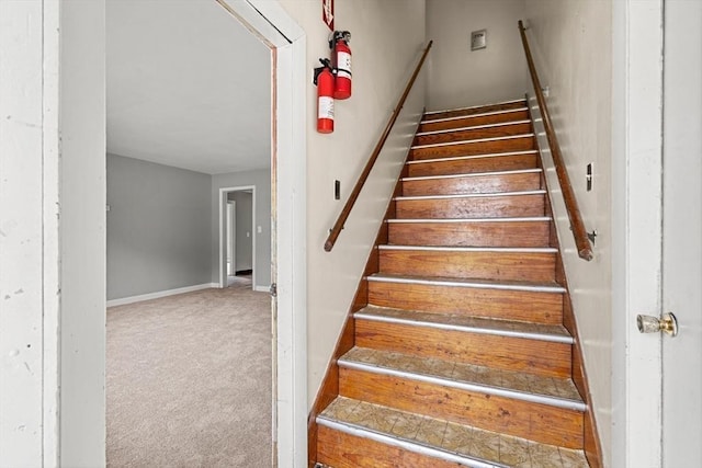 429 Mechanic St, Leominster, MA 01453 - stairs featuring carpet and baseboards
